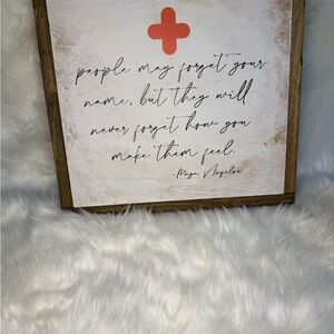 Nurse healthcare worker Inspirational rustic wooden Wall Art with Red Cross